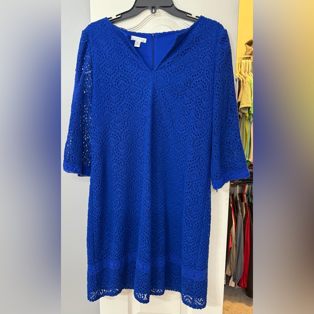 Vibrant Blue Lace Dress